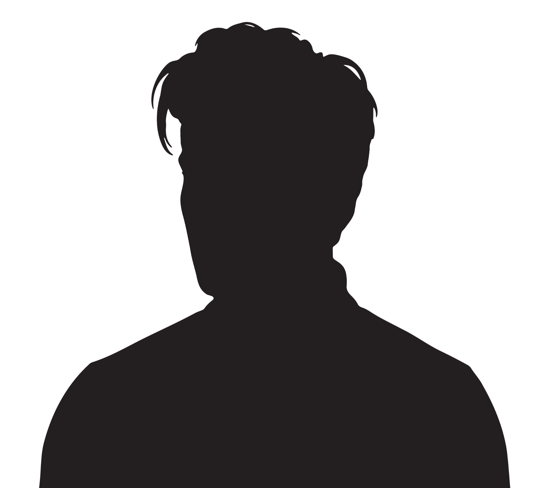 silhouette of a man used as a placeholder profile image